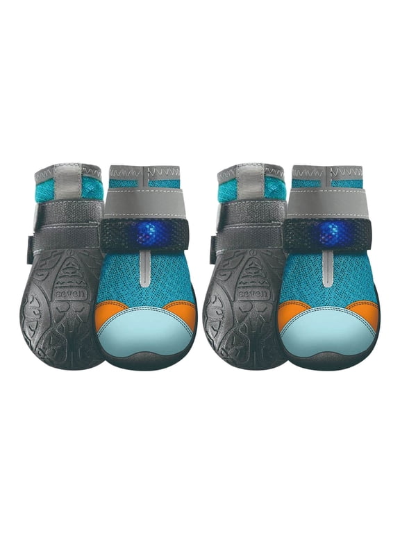 4PC Cat Light Up Shoes - 2.3inch/5.8cm Anti- Adjustable Pet Boot | LED Breathable Puppy Shoes for Small Dogs | for Puppy Kitten Summer Outdoor Night Walks Training One Size