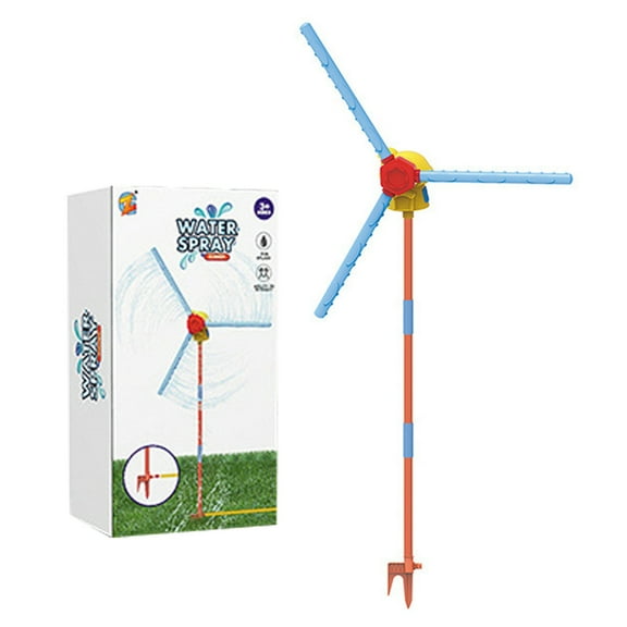 LLDYYDS 57" Windmill Water Sprinkler Outdoor Yard Toy for Kids, New Upgrades 360° Spining Splash with 36 Spray Nozzles, Summer Fun Play Games for Boys