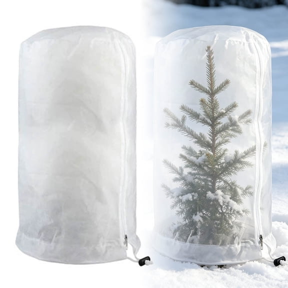 LLDYYDS 70" x 47" Rounded Top Shade Cover Bag, Garden Shade Sun Protection Cover, White Light Refraction Fruit Tree Sunshade Cloth with Zipper Drawstring D
