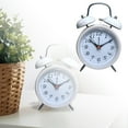 thumbnail image 1 of LLDYYDS Analog Alarm Clock Extra Loud Twin Bells Retro White 4 Inch Silent Non-Ticking Quartz Battery Operated with Backlight, Decorative Bedside Table Desk Vintage Clocks, 1 of 6