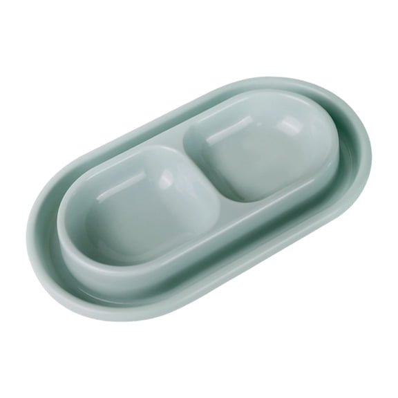 LLDYYDS Ant-Proof Cat Food and Water Bowl Set, 2-in-1 Double Pet Feeding Bowl with Moat Barrier 27x15.5cm