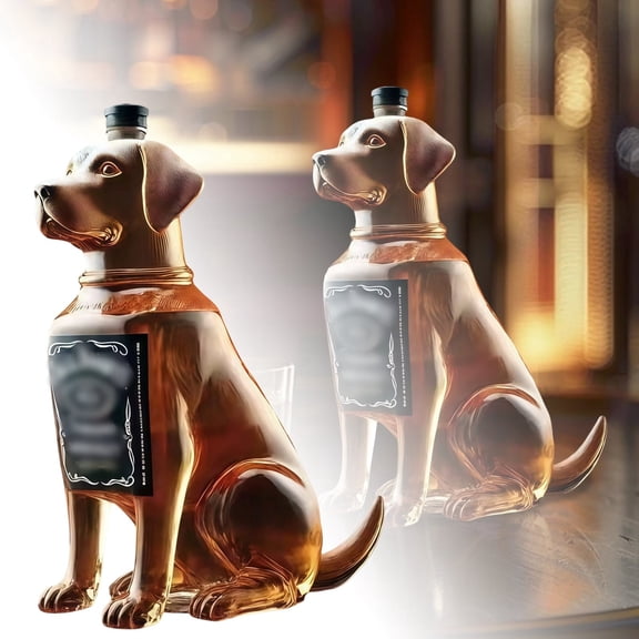 LLDYYDS Art Statue - 300ML Decanter Bottle, Funny Bulldog Bottle, Dog Glass Bottle, Unique Glass Decanter