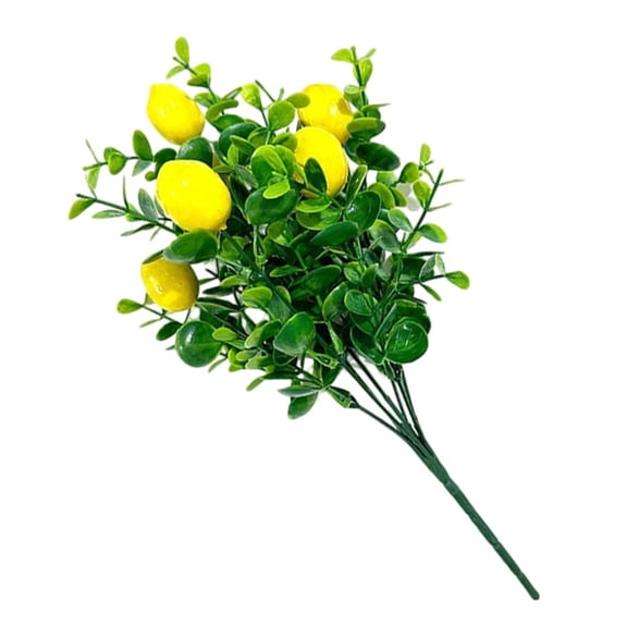 LLDYYDS Artificial Lemon Branches Artificial Fruit Lemon Tree Greenery Decoration Lemons Picks for Farmhouse Kitchen Home Table Decor 32x18cm
