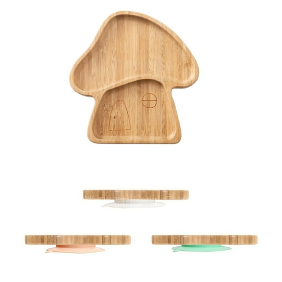 LLDYYDS Bamboo Plates for Kids - Baby & Toddler Plates with Suction for Feeding & Weaning