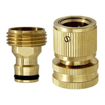 LLDYYDS Brass Garden Hose Quick Connector Kit, Quick Disconnect Hose Fittings Male and Female (2 Sets)