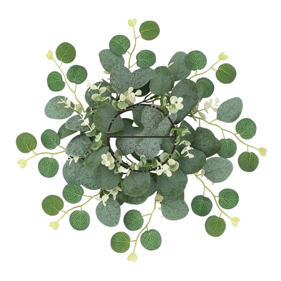 LLDYYDS Candle Rings Wreath Artificial Eucalyptus Kitchen Cabinet Wreaths 4 Diameter Candle Rings Small Boho Wreath Pillar Candle Holder