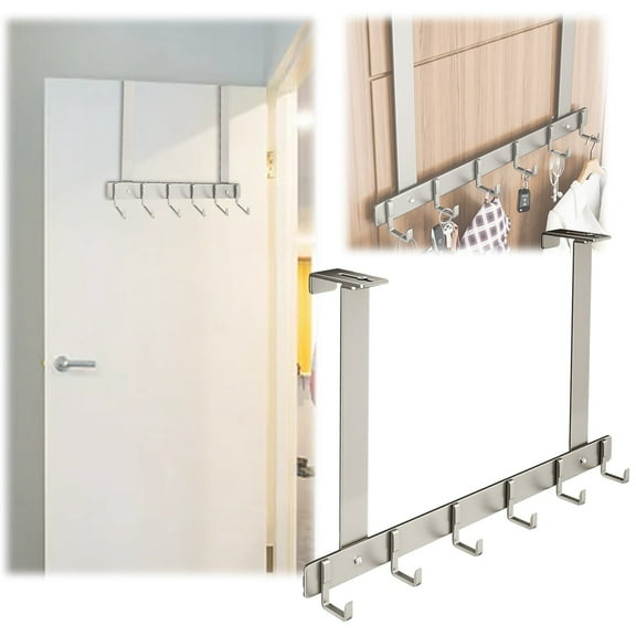 LLDYYDS Coat Rack Wall Mounted, 6 Coat Robe Wall Hooks, Double Towel Hooks for Hat Kitchen Bathroom Living Room