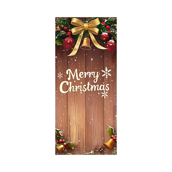 LLDYYDS Custom Printed Fabric Door Curtain Hanging Tapestry for Home and Room Divider Privacy Screen with Christmas Design
