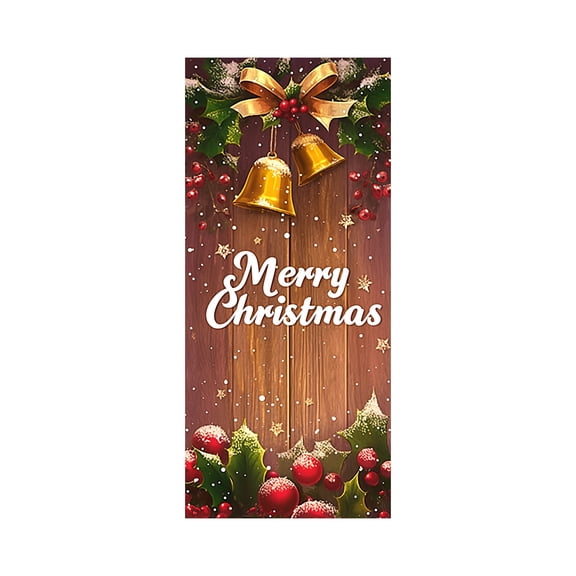 LLDYYDS Custom Printed Fabric Door Curtain Hanging Tapestry for Home and Room Divider Privacy Screen with Christmas Design