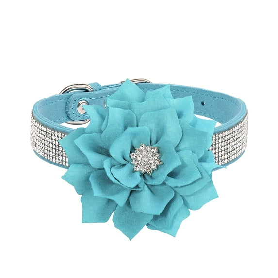 LLDYYDS Cute Dog Collar with Bling Rhinestone, Fancy Diamond Glitter Pretty Jewel Soft Cat Collars for Small Medium Large Breed Dogs Girl L