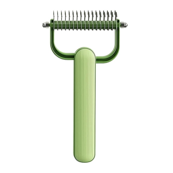 LLDYYDS Double-Sided Dematting Comb for Dogs & Cats, Pet Grooming Tool for Long Haired Thick Double Coat Pets, Undercoat Rake Deshedding Brush 17.8x9.5cm