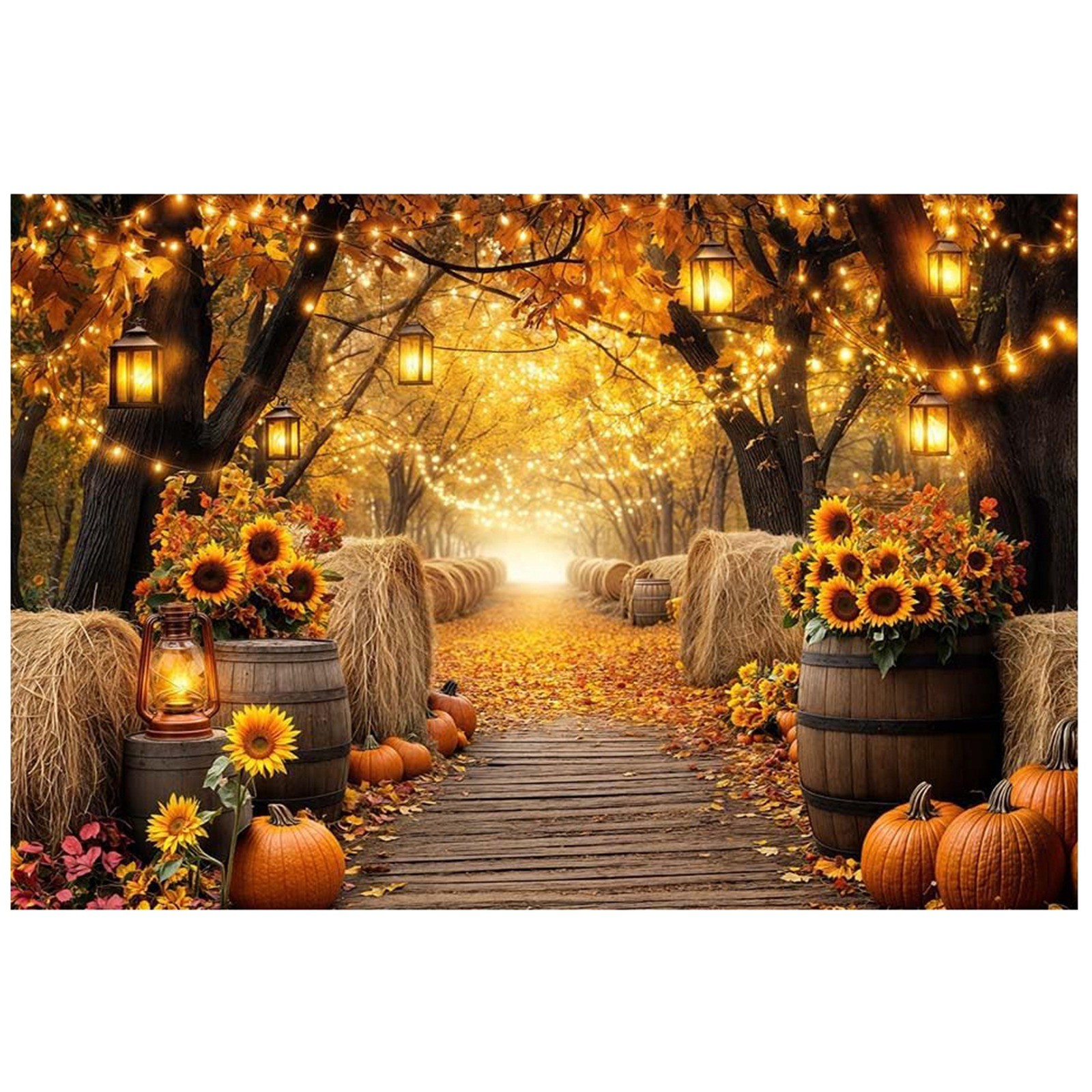 LLDYYDS Fall Photo Backdrop Autumn Forest Scenery Maple Leaves 