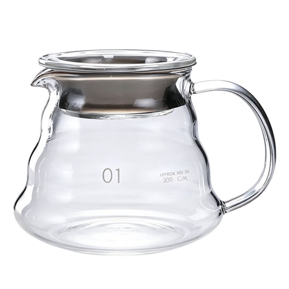 LLDYYDS Glass Coffee Server, Standard Glass Coffee Pot with Lid, Pour Over Coffee Dripper Carafe, Clear Glass Coffee Carafe for Home Brewing