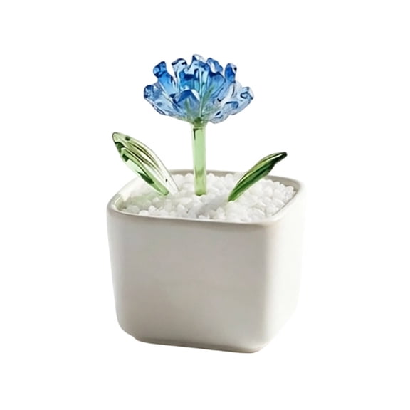 LLDYYDS Glass Sunflower Planter 4 Inch Potted Faux Sunflower for Desk Decor Home Aesthetics 5*8