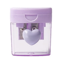 LLDYYDS Heart Pencil Sharpeners Bulk Colored Pencil Sharpener Handheld Small Cute Pencil Sharpener Manual Green Purple Pink Pencil Sharpeners with Cover 2 Holes