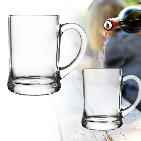 LLDYYDS Heavy Large Glasses with Handle Glass Steins, Traditional Mug glasse