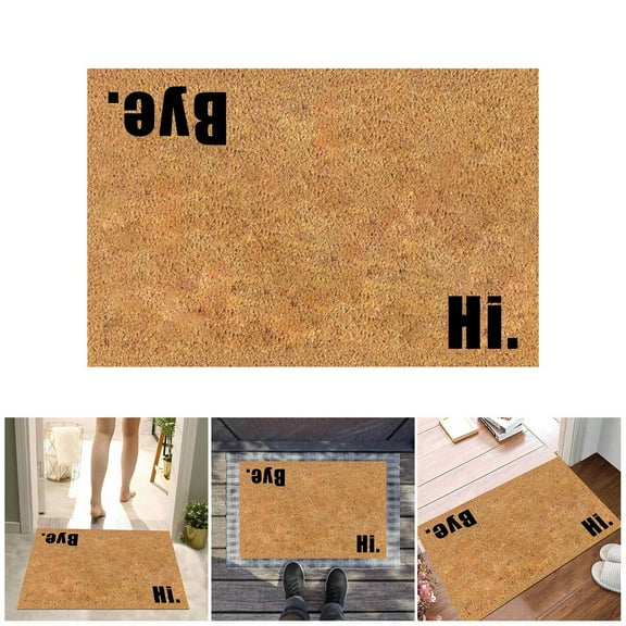 LLDYYDS Hi Bye Theme Doormat for Decorative Front Door Welcome Mat Floormat Party Daily Home Entrance