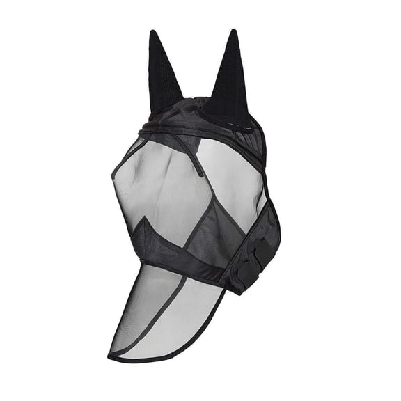 LLDYYDS Horse Fly Mask Half Face with Ears, Full Face UV Protection for Horses, Breathable Fine Mesh Equine Fly Mask 55cm