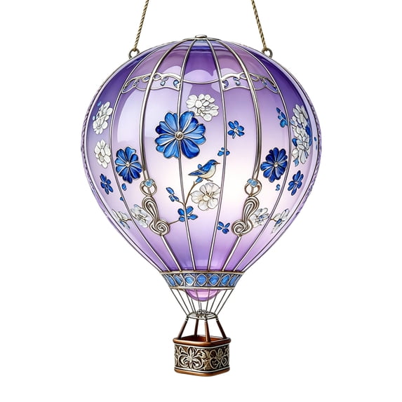 LLDYYDS Hot Air Balloon Solar Pendant With Flickering Flame Solar Hot Air Balloon Acrylic Outdoor Hanging For Garden Patio Porch Yard Party One Size