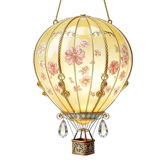 LLDYYDS Hot Air Balloon Solar Pendant With Flickering Flame Solar Hot Air Balloon Acrylic Outdoor Hanging For Garden Patio Porch Yard Party One Size