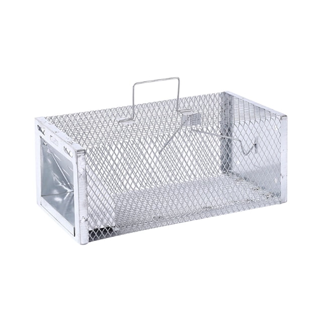 LLDYYDS Humane Rat Cage Trap - Metal Live Animal Trap for Rats, Mice, Squirrels, Easy Catch & Release, Reusable Indoor/Outdoor, 11.8x5.1x5.6in
