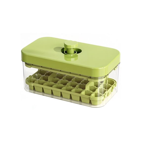 LLDYYDS Ice Cube Tray with Lid and Bin Ice Cube Trays for Freezer Ice Cube Mold, Press Button Easy Release Ice Tray 19.5X10.5X9cm