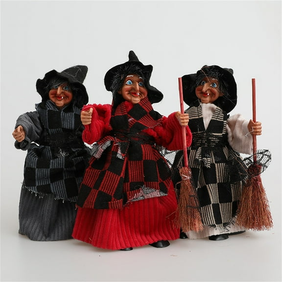 LLDYYDS Kitchen Witch Doll Small Witch Kitchen Witch Decor Wooden Dolls Outdoor Hanging Decor Halloween Hanging Witch Decoraciones