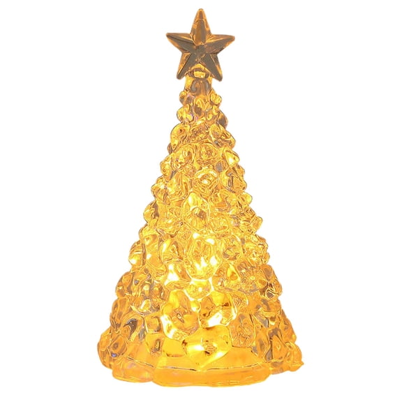 LLDYYDS Lighted Christmas Tree Decorations, Colorful LED Night Light, Light Up Glitter Tabletop Figurine