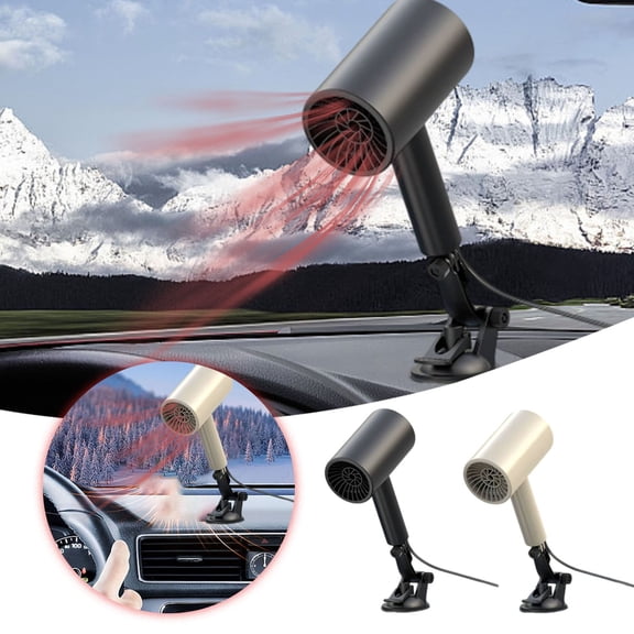 LLDYYDS Portable Air Heater For Quick Defrosting And Demisting With Fast Heating Technology Side Vents Enhanced Airflow Car Use Efficient Energy Saving Compact Design Safe Operation