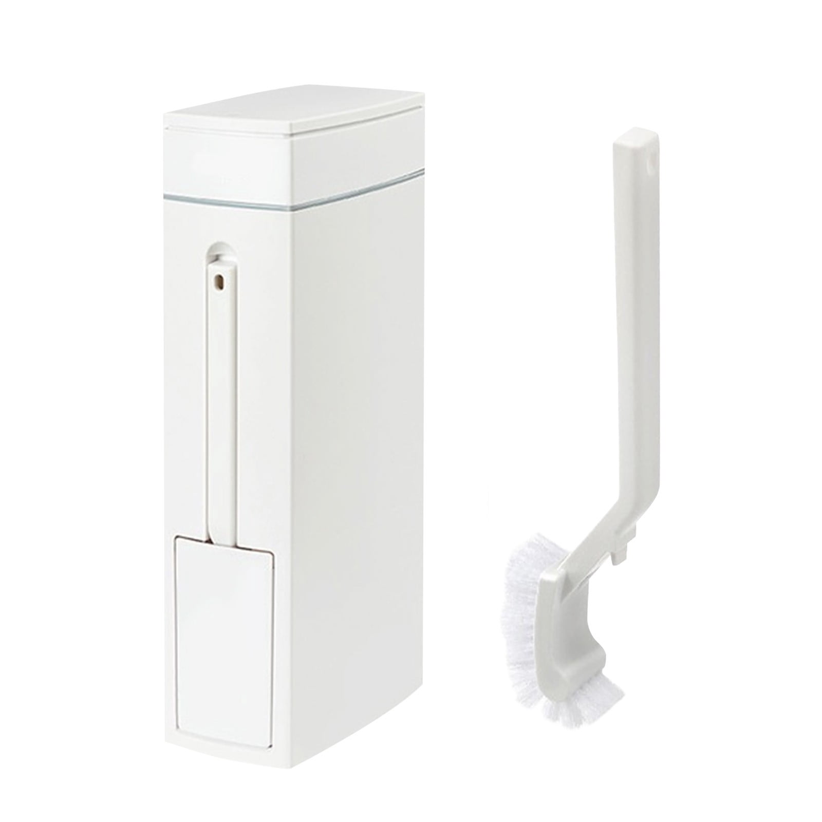 LLDYYDS Slim Bathroom Can,Bathroom Can with Toilet Brush and Holder Set 4.5 Liter / 1.2 Gallon Press-Type Garbage Can Slim Rectangular