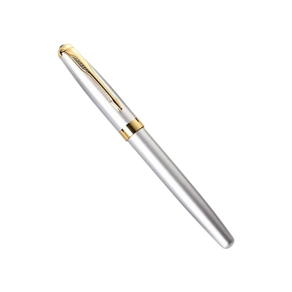 LLDYYDS Sliver Click Ballpoint Pens - Black ink Medium Point(4 mm), Metallic Retractable Pen