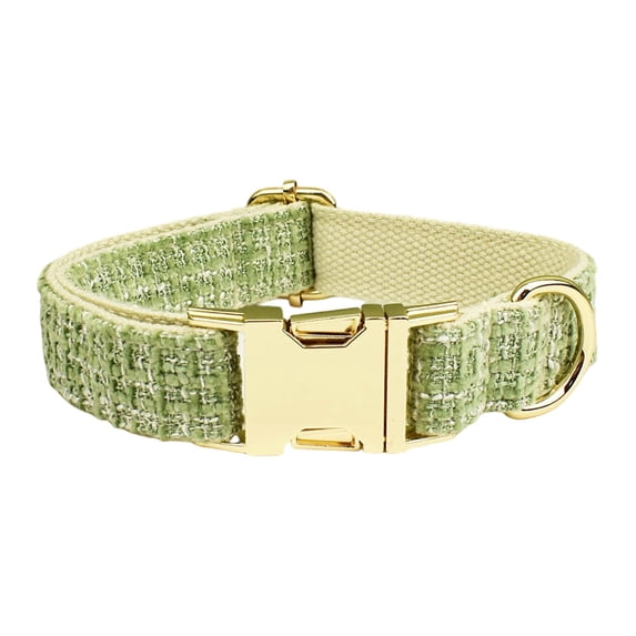 LLDYYDS Soft Cotton Hemp Dog Collar with Metal Buckle Adjustable Tweed Dog Collars for Small Medium Large Dogs S