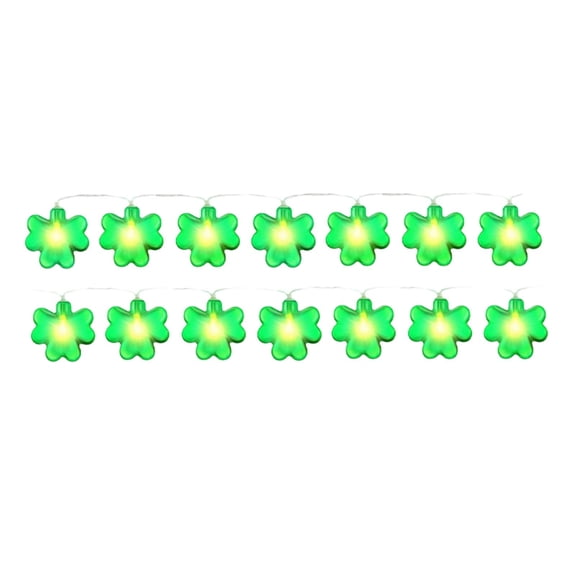 LLDYYDS St Patricks Day Decorations Shamrocks String Lights Battery Operated 10 ft 20 LEDs Green Lights for Fireplace Bedroom Party
