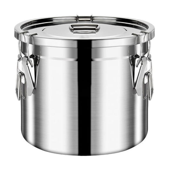 LLDYYDS Stainless Steel Airtight Canister for Home, Rice Cereal Grain Canisters Container, Metal Kitchen Rice Oil Storage Bucket for Household Kitchen Food 20x20x20cm
