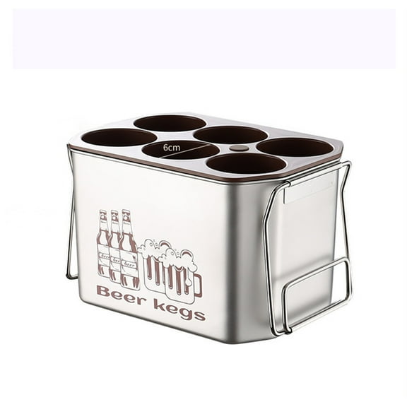 LLDYYDS Stainless Steel Ice Bucket for Parties, Double Wall Insulated Anchored Brushed Drink Tub & Bucket