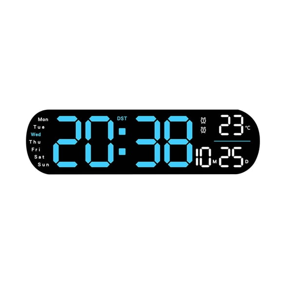 LLDYYDS Stylish LED Digital Alarm Clock with Adjustable Brightness Wall Mount Clock for Bedroom Offices Home Decors Date and Temperature Display Clock
