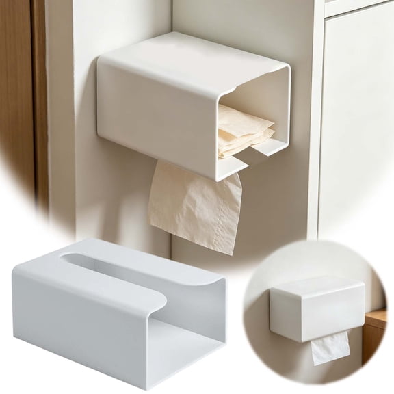 LLDYYDS Tissue Box Cover,Tissue Box Holder Self Adhesive Wall Mounted Facial Tissues Box Napkin Holder Dispenser