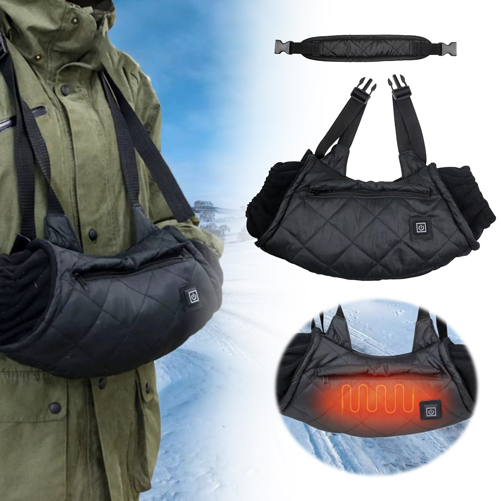 LLDYYDS USB Rechargeable Hand Warmer with 3 Heat Settings Portable Heating Device for Outdoor Ice Fishing and Camping Trips Rechargeable Battery Powered Personal Warmer