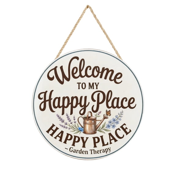 LLDYYDS Welcome Sign for Front Door Round Wooden Door Sign Custom Engraved Plaque Welcome For Home Entrance 35cm