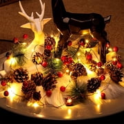 LLGLTOMO 20 LED 6.8 FT Christmas Star String Lights,Pine Cone LEDFairy Lights Waterproof Garland for Indoor Outdoor Garden Decors