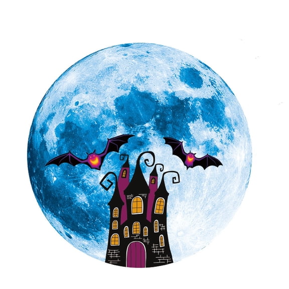 LLGLTOMO 3D Halloween Bat Wall Sticker Night Moon Luminous Wall Stickers Paste Mural Art Sticker for Festival Room Decoration