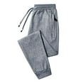 LLIMED Fleece Sweatpants Men Zipper Pockets Mens Jogging Casual Pants