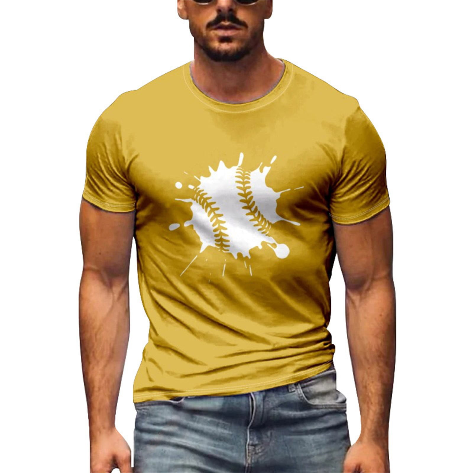 LLIMED Graphic Tee Shirts for Men Baseball Print Short Sleeve T Shirt
