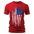 thumbnail image 1 of LLIMED Men Tee Shirts Graphic Red White Blue Star Stripes Patriotic T-Shirt Short Sleeve T-Shirt Independence Day Clothes Men, 1 of 2
