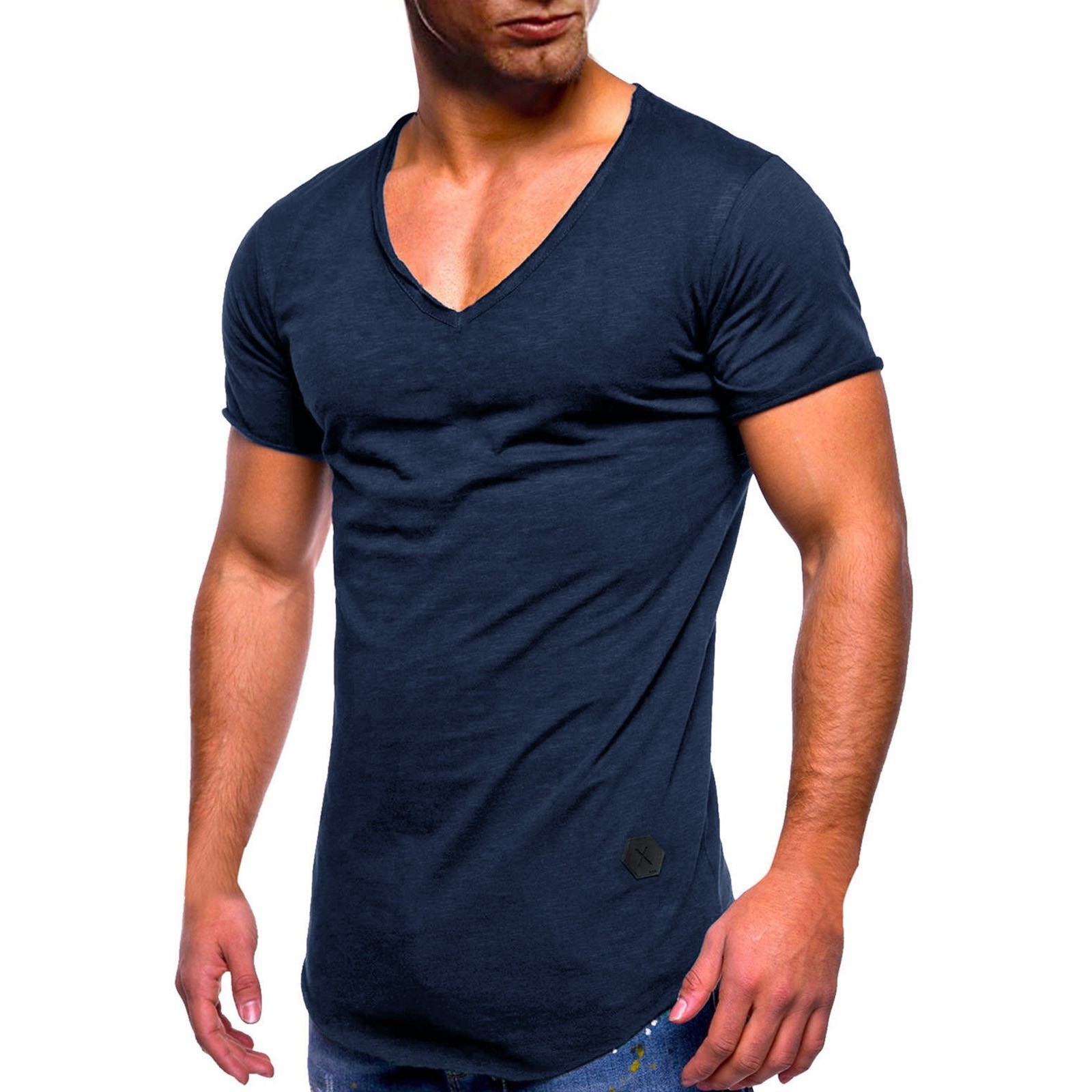 LLIMED Mens Casual Slim Fit Short Sleeve T-Shirts Soft Lightweight V ...