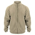 thumbnail image 1 of LLIMED Zip Up Sweatshirt Men No Hood Standing Collar Men's Fleece Full Zip Jacket Solid Long Sleeve Soft Warm Windproof Casual Coats, 1 of 6