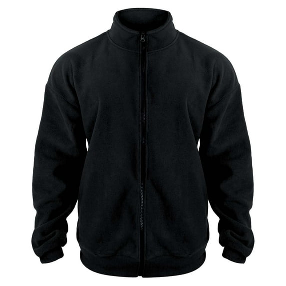 LLIMED Zip Up Sweatshirt Men No Hood Standing Collar Men's Fleece Full Zip Jacket Solid Long Sleeve Soft Warm Windproof Casual Coats