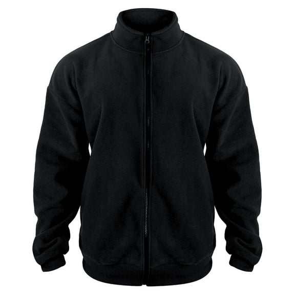 LLIMED Zip Up Sweatshirt Men No Hood Standing Collar Men's Fleece Full Zip Jacket Solid Long Sleeve Soft Warm Windproof Casual Coats