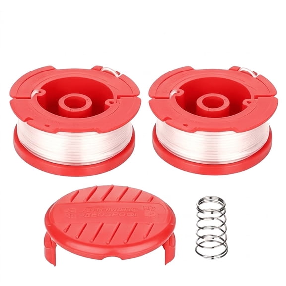 LLIOPLNE 2 Pack 0.065" 30FT Trimmer Spools, 30% Glass Fiber Reinforced Weed Eater Line with Cap & Spring Compatible with Craftsman CMZST065 CMZST120SC2 Replacement Spools+1Cap+1Spring