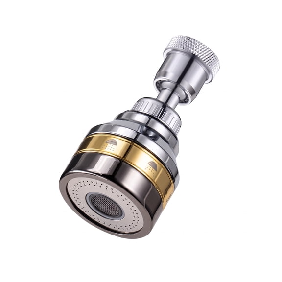 LLIOPLNE 360 Swivel Sink Aerator, Universal Stainless Steel Splash Proof Faucet Aerator, Chrome/Gold Finish Metal Kitchen Faucet Nozzle for Dishwashing